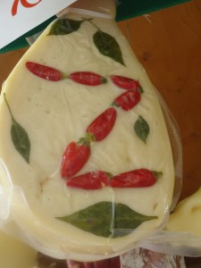 provolone with red peppers and basil