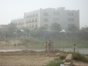 children playing  close to licata coast